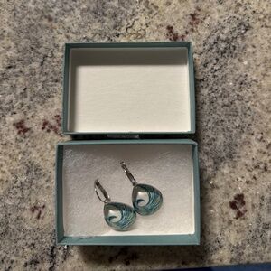 Teardrop Silver Earrings Wave Design